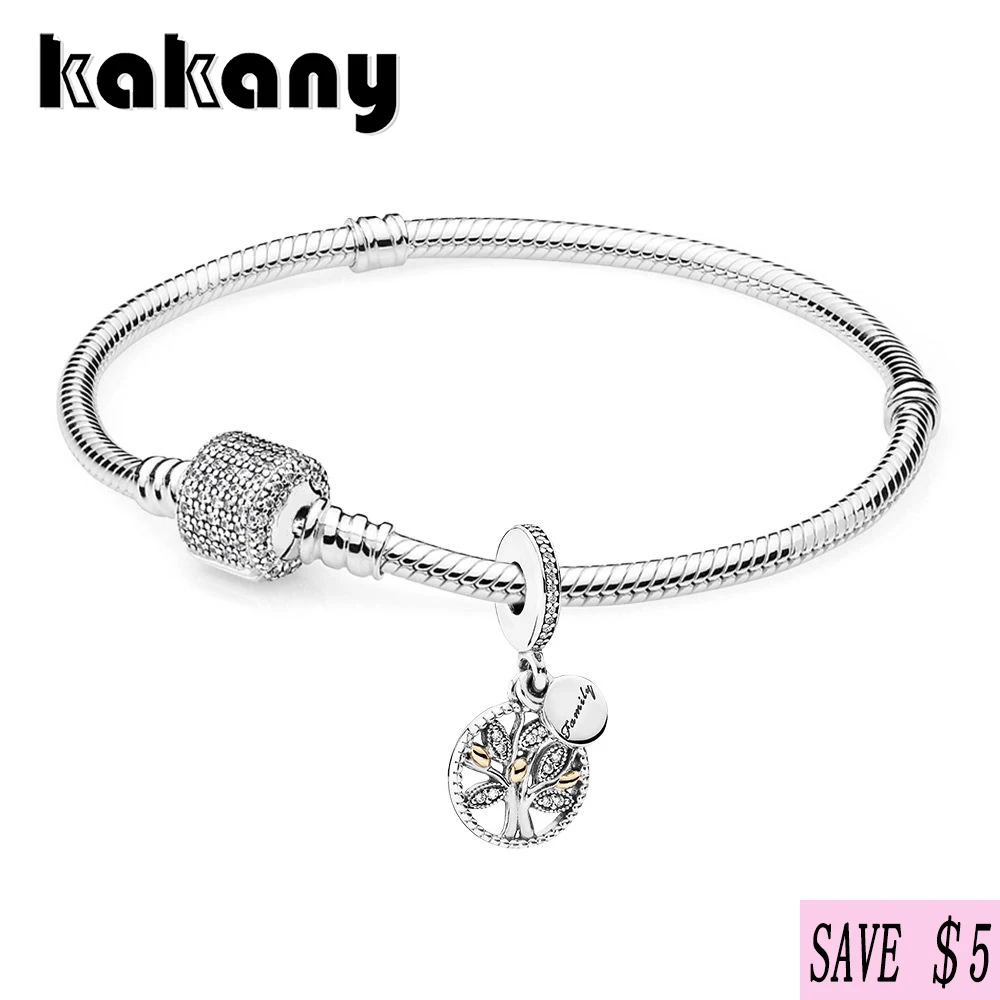 Kakany 925 Sterling Silver Family Heritage Bracelet Set Mother's Day Gift Original Fashion Women's Popular Personality Jewelry