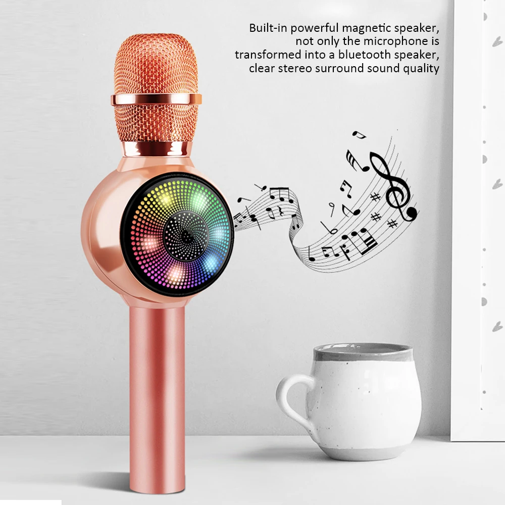 

Bluetooth speaker microphone Wireless Professional Handheld Karaoke Mic for Music Player Singing Recorder KTV support TF AUX