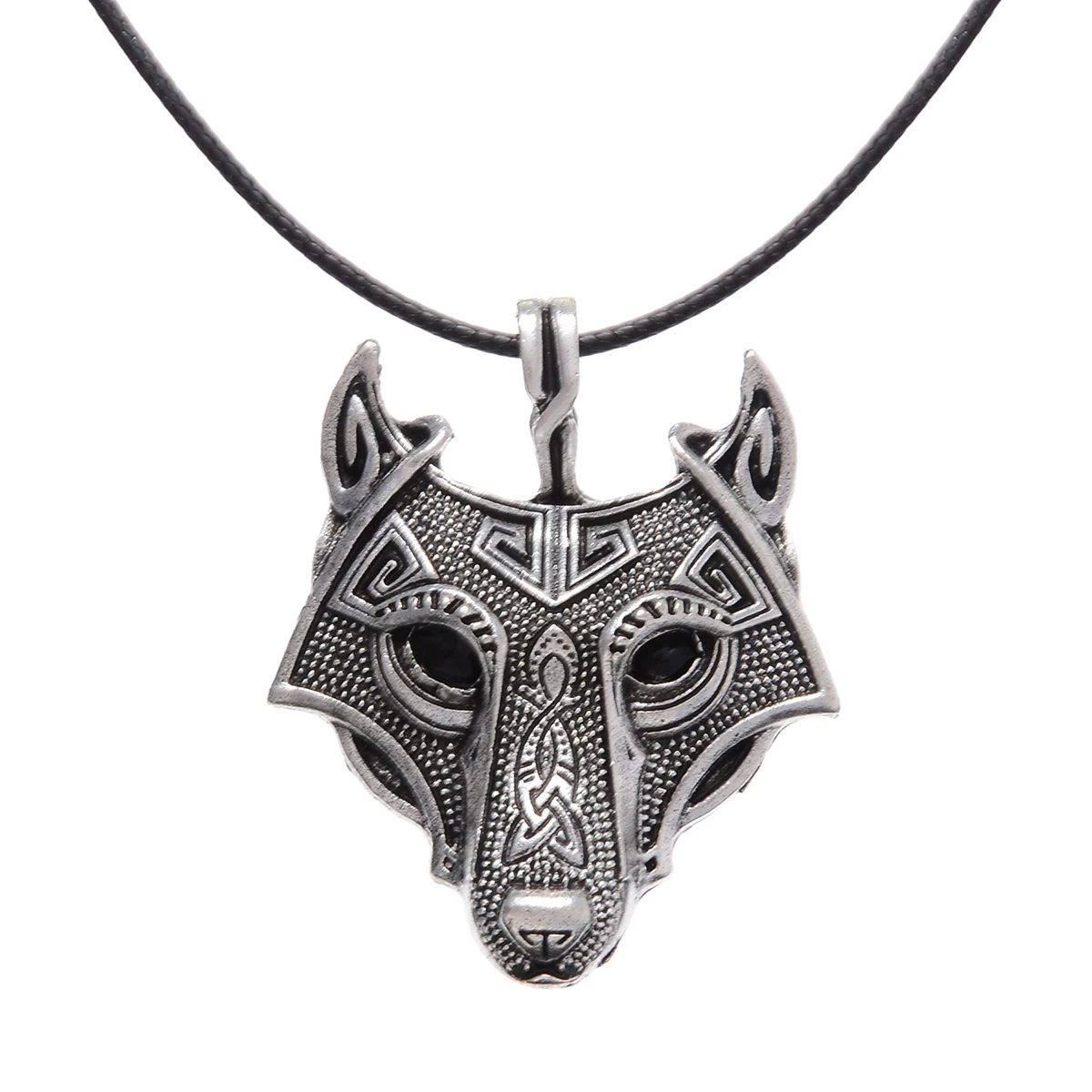 Vintage Men Wolf Head Leather Chain Pendant Necklace Women Hip Hop Metal Animal Wolf Hange Necklace Shellhard Birthday Gift
