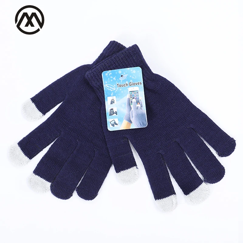 Новые зимние женские перчатки с полными пальцами мужские и женские перчатки с сенсорным экраном одноцветная тканая ретро теплые перчатки