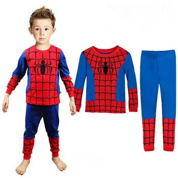 

2-10Y Kids Boy Hulk Spiderman Ironman Winter Child Pyjamas Christmas Halloween Cosplay Sleepwear Clothes Set Chidren Sleepwear