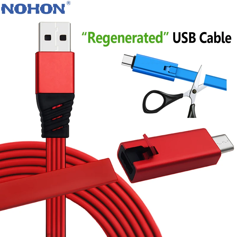 

NOHON Regenerate USB Cable For iPhone Xs Max XR Type C Reused Fast Charging Cable For Samsung Huawei USB C Cable Micro USB Cable