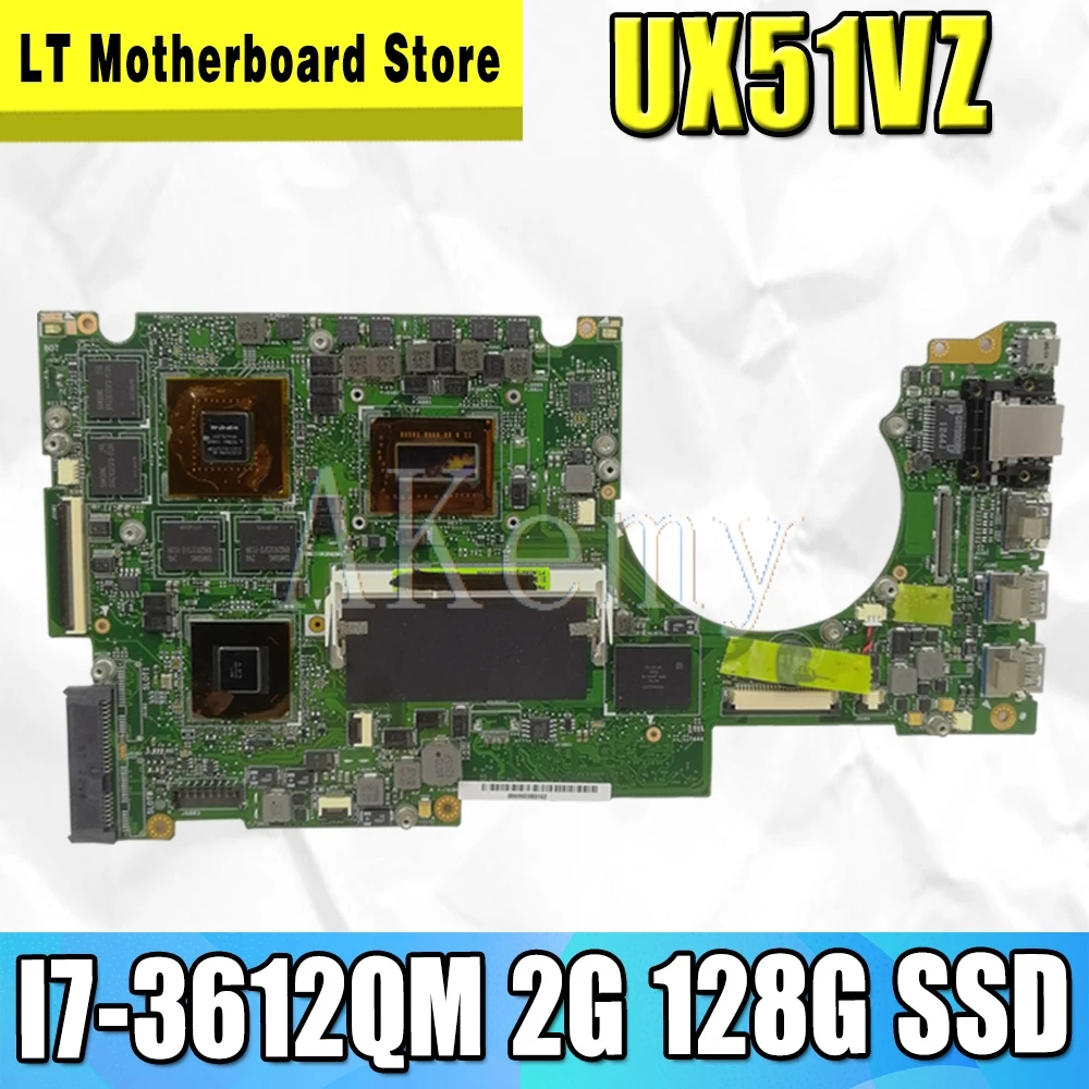 Akemy UX51VZ материнская плата для ноутбука For Asus UX51V UX51VZA 100% тест OK 2G-RAM I7-3612QM 128G SSD UX51VZH |