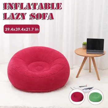 

Lazy BeanBag Sofas Cover Chair No Filler PVC Flocking Waterproof Lounger Seat Bean Bag Pouf Puff Couch Tatami Living Room 100CM
