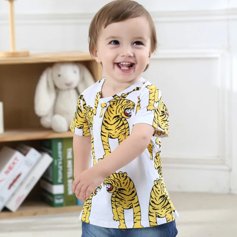 

New Products Summer kidsT-shirt Short Sleeve Global Fashion & Sports INS Hot Selling Tiger Printed Childrenswear T-shirt