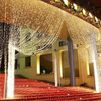 

300X300CM Curtain Fairy String Light Led Tree Fairy Light Christmas Light for Wedding Window Party Decorations Holiday Lighting