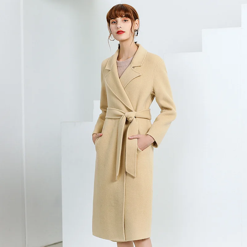 Elegant Ladies 80% Wool Coat Female Spring Autumn Manteau Femme Hiver 2020  Korean Vintage Blend Belt Woolen Jacket Da120|Wool & Blends| - AliExpress