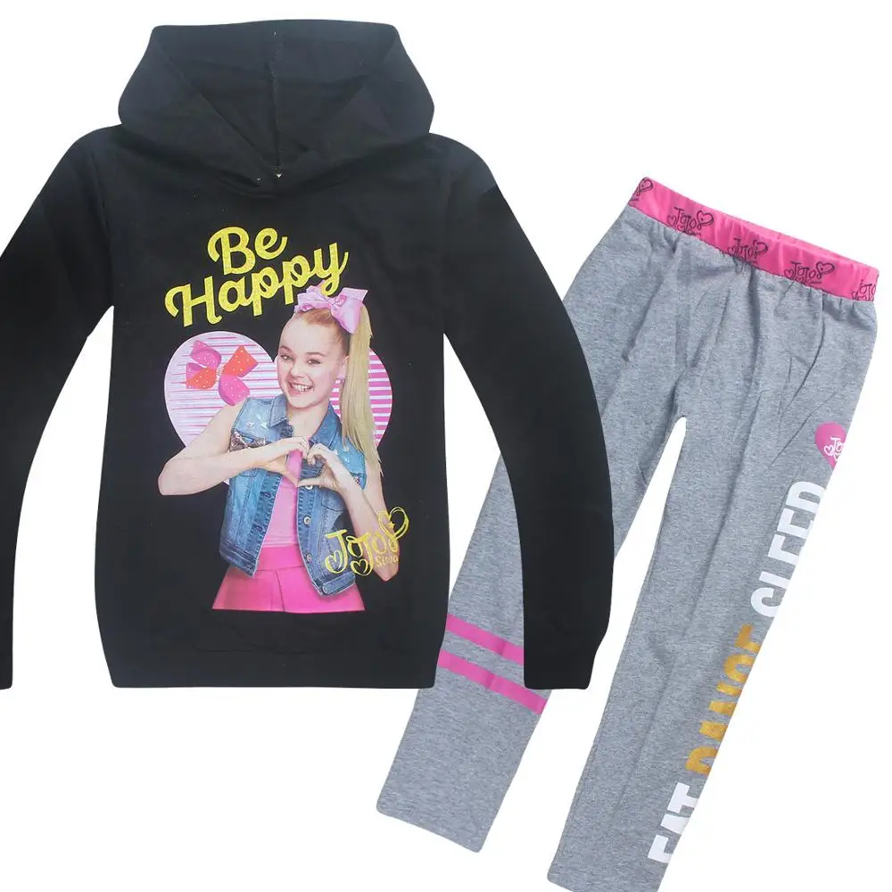 Пуловер, комплект одежды, спортивные костюмы для девочек JOJO Siwa, толстовка+ Хлопковые Штаны Подростковая Толстовка для малышей, костюм одежда для малышей на День Благодарения - Цвет: model 21