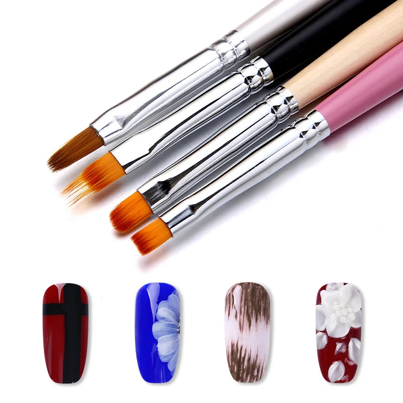 

Dual-ended UV Nail Painting Drawing Brush Nail Art Extension Pen Pink Black Colorful Handle UV Gel Nail DIY Design Tools