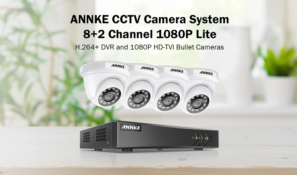 ANNKE 4CH 1080P Lite CCTV камеры DVR системы 4 шт. водонепроницаемый 2.0MP купольная камера s домашний комплект видеонаблюдения Обнаружение движения