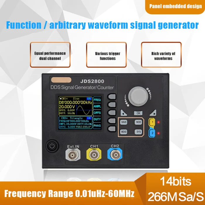 JDS2800 60 МГц генератор сигналов цифровой контроль двухканальный DDS произвольный частотомер CLH@ 8