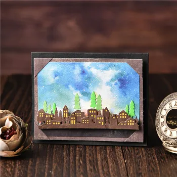 

YaMinSanNiO City Street Metal Cutting Dies Building Scrapbooking for Card Making Decorative Embossing DIY Craft New Die for 2020