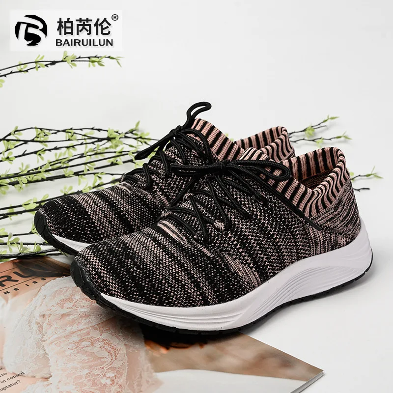 

2020 Spring And Summer New Style Socks Shoes Women's Breathable Fly Woven Athletic Shoes Student Dad Shoes Korean-style Versatil