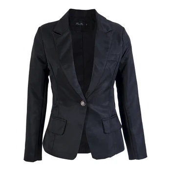 

Womens Slim Solid Suit Blazer Coat Casual One Button Outwear