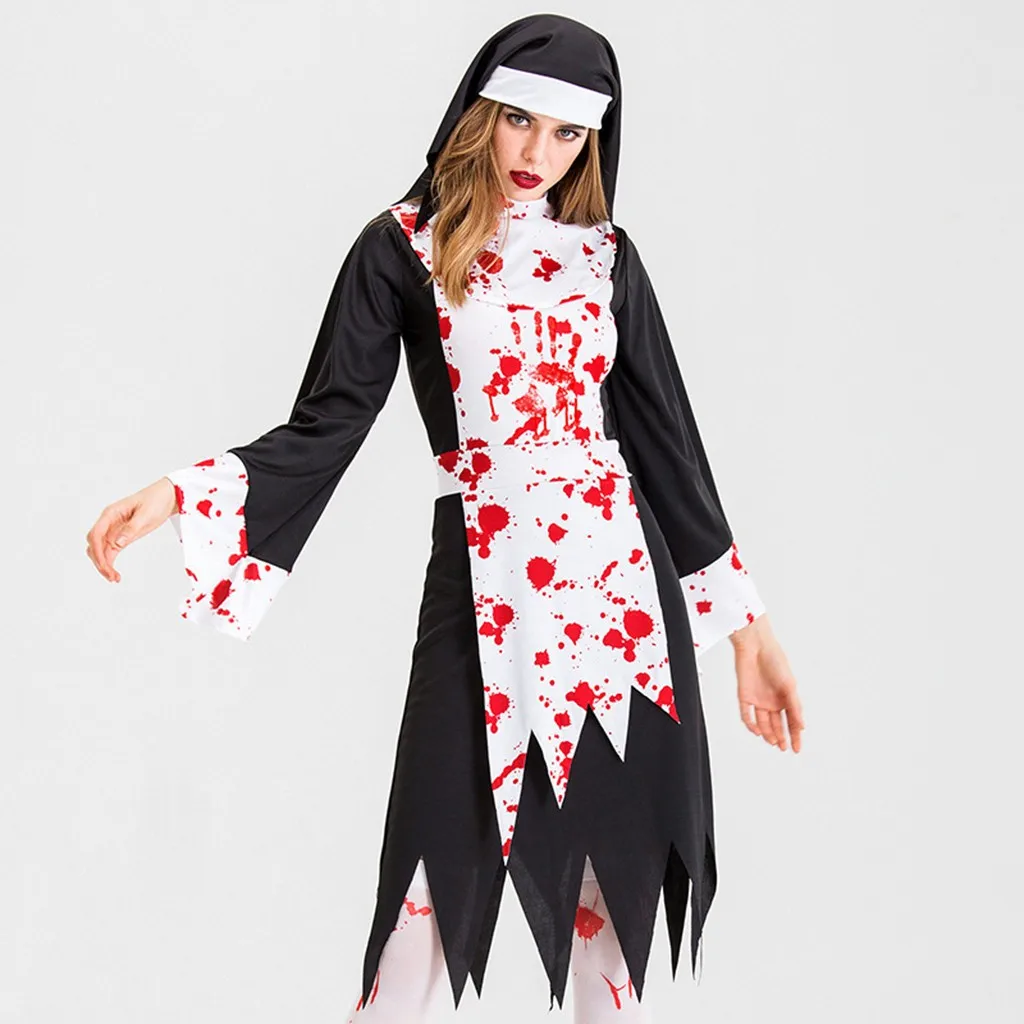 

Bloody Bride Women Dress Halloween Horror Party Goth Costume Ghost Bride Cosplay Costume Masquerade Vampire Zombie Carnival#G8