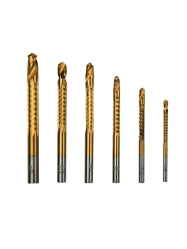 

Useful 6PCS HSS Titanium Hole Saw Drill Bits Tool Set Woodworking 3-8mm Metal Plastic