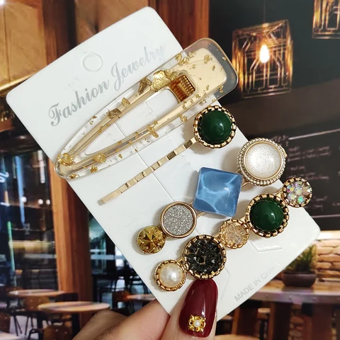 Starfish Hair Clip For Women 2022 Korean Acrylic Hairpins Geometric Crystal Hair Barrettes Girl Hair Accessories Hairgrip