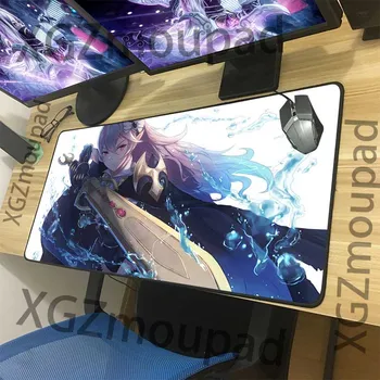 

XGZ Large Mouse Pad Black Lock Edge Anime Sexy Female Swordsman Custom Office Computer Desk Mat Speed Rubber Stripes Non-slip