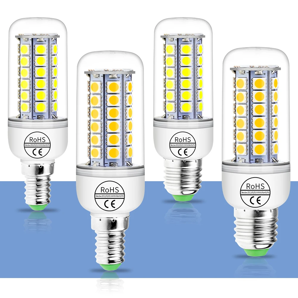 LED Lamp 220V LED Bulb E14 Candle Light E27 Corn Bulb 24 27 30 36 59leds Bombillas SMD5050 Lampada Chandelier Lighting For Home