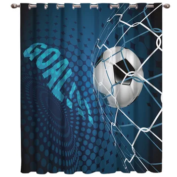 

Soccer Curtains Balls Football Design 3D Window Curtains for Living Room Bedroom Kitchen Kids Room Curtains
