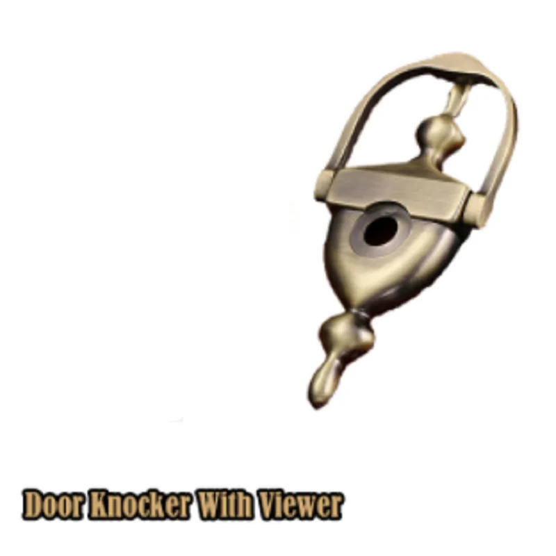 1Pcs Modern Door Knocker With Door Viewer Green Bronze Antique Zinc Alloy Knock Ring Handle Home Decor gate Furniture Hardware door knocker