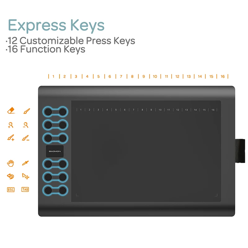 GAOMON M106K Pro Graphics Tablet Battery-free Pen Windows Mac Android OS Supported Digital Tablet, Upgraded Version of M106K - Image 4