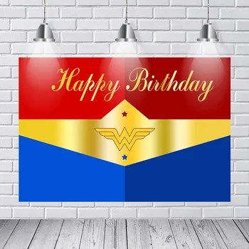 

Wonder Girl Party Backdrop Wonder Woman Super Girl Birthday Party Decorations Banner Customized Photography Background