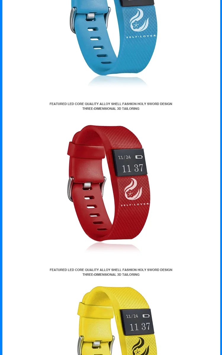 New Style Fashion Smart Couples Bracelet Watch Multi-functional Sports Silica Gel Color Electronic Mini Watch