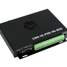 CM4-IO-POE-4G-BOX, mini-computer industriale di IoT basato sul Raspberry Pi CM4 (non incluso), PoE, 5G/4G, cassa del metallo, ventola di raffreddamento