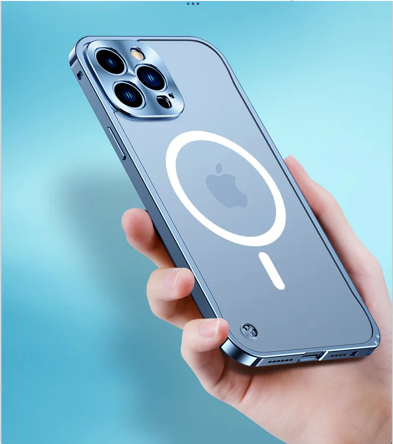 Матовая задняя крышка магнитный круглый чехол Magsafing для IPhone 12 13 Pro Max защитный