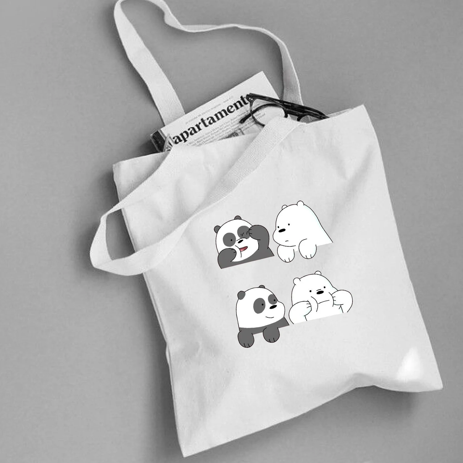 Складная сумка для повседневного использования с изображением милых животных, три медведя, Холщовая Сумка-тоут, Эко сумка для покупок, Большая вместительная Холщовая Сумка-тоут для женщин