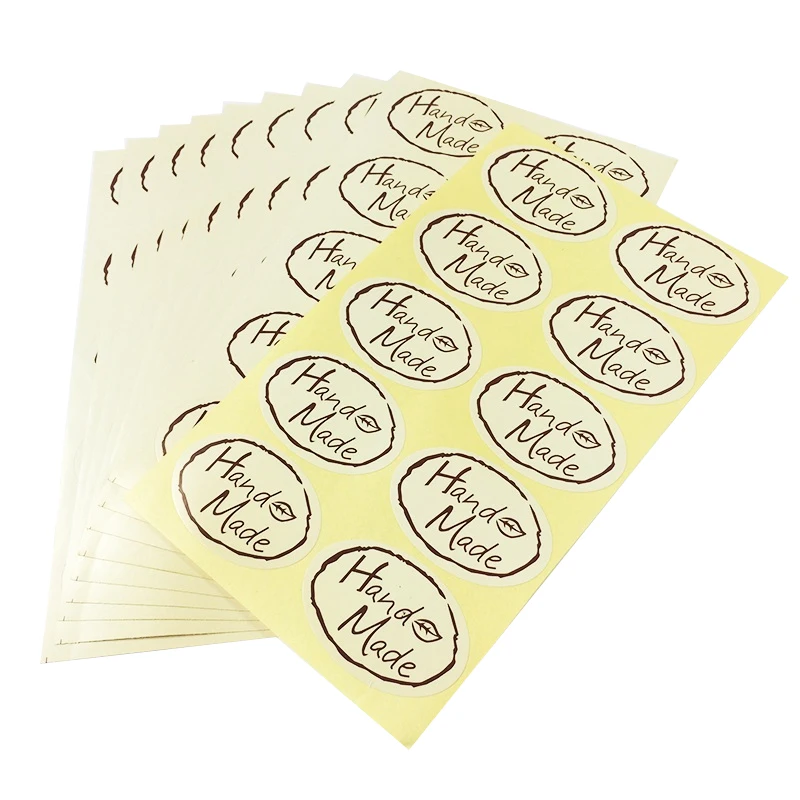 

1000Pcs Wholesale Oval Grass Gift Cake Baking HandMade Leaf Wedding Decoration Sticker Package Label Free shipping
