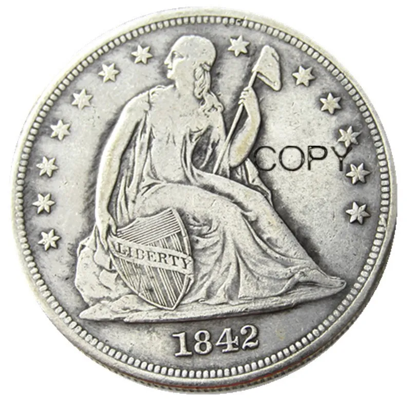 1842 сидя Liberty Dollar посеребренные копии монет