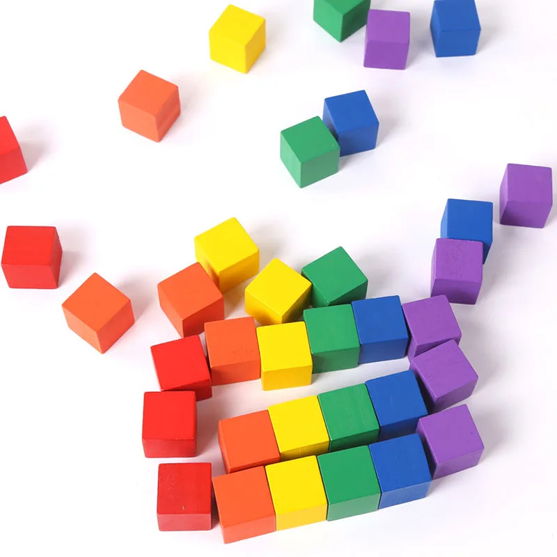 30/50PCS 2CM Wooden Cubes Building Block Toys For Children Montessori Color Shape Cognize Learning Educational Toys Baby Block 4 30/50PCS 2CM Wooden Cubes Building Block Toys For Children Montessori Color Shape Cognize Learning Educational Toys Baby Block 4