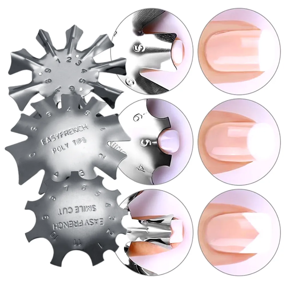 

Easy French Line Edge Nail Tool Smile Cutter Nail Stencil Edge Trimmer Multi-size Nail Manicure Nail Art Styling Tool Set