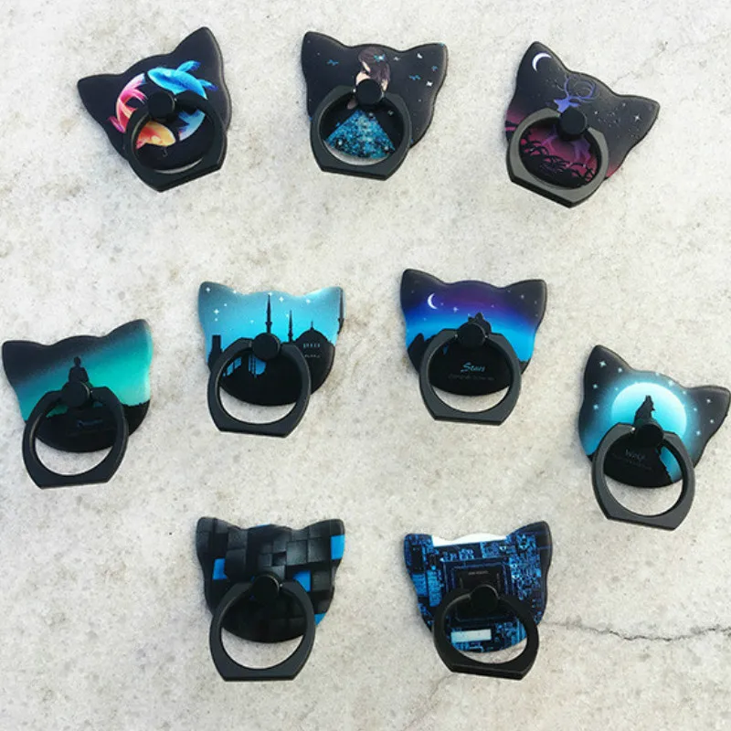 

Phone Grip model luminous mobile phone lazy cat head buckle For mobile phones 360 Degree Rotating Luminous Finger Ring