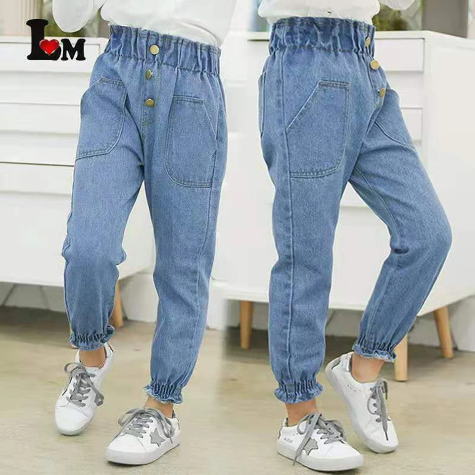 Детские джинсы для девочек г., весенне-осенние штаны для девочек детские узкие брюки со средней талией для девочек возраст 4, 5, 6, 7, 8, 9, 10, 11, 12, 13 лет