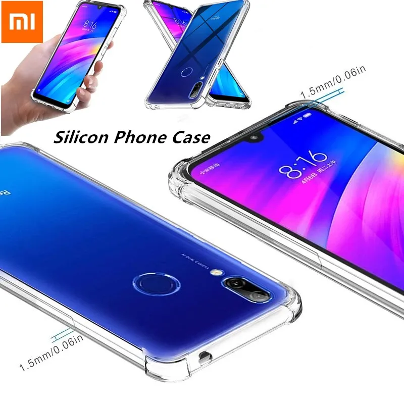 Силиконовый чехол для телефона Xiaomi Redmi Note 9 Pro MAX 8 Lite 7 прозрачный чехол-подушка