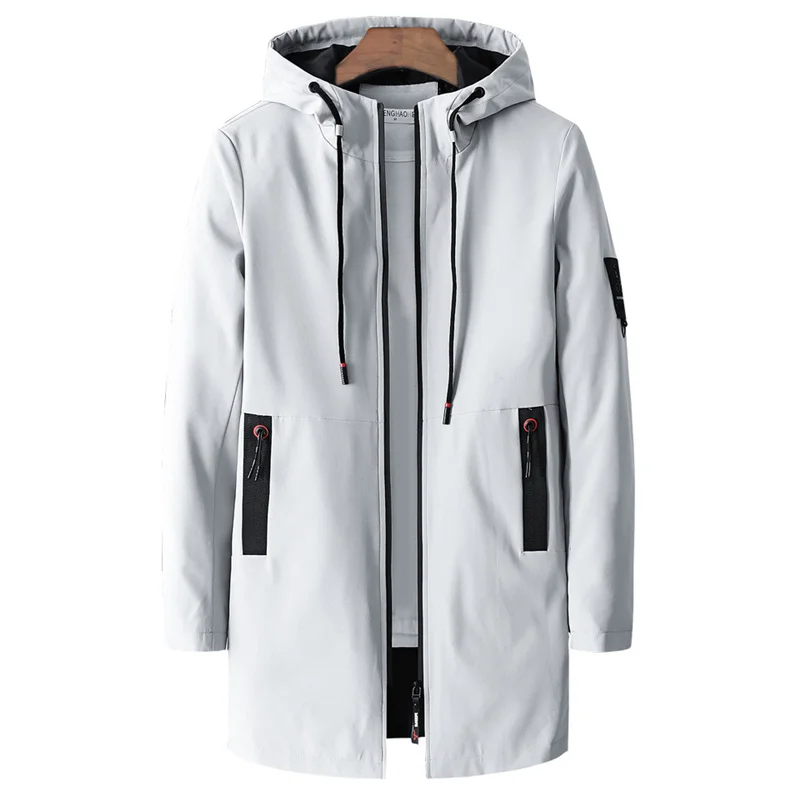 BOLUBAO Spring Men's Windbreaker Jacket Lightweight Fashion Outdoor Waterproof Long Hooded Jackets Male Windproof Casual Trench