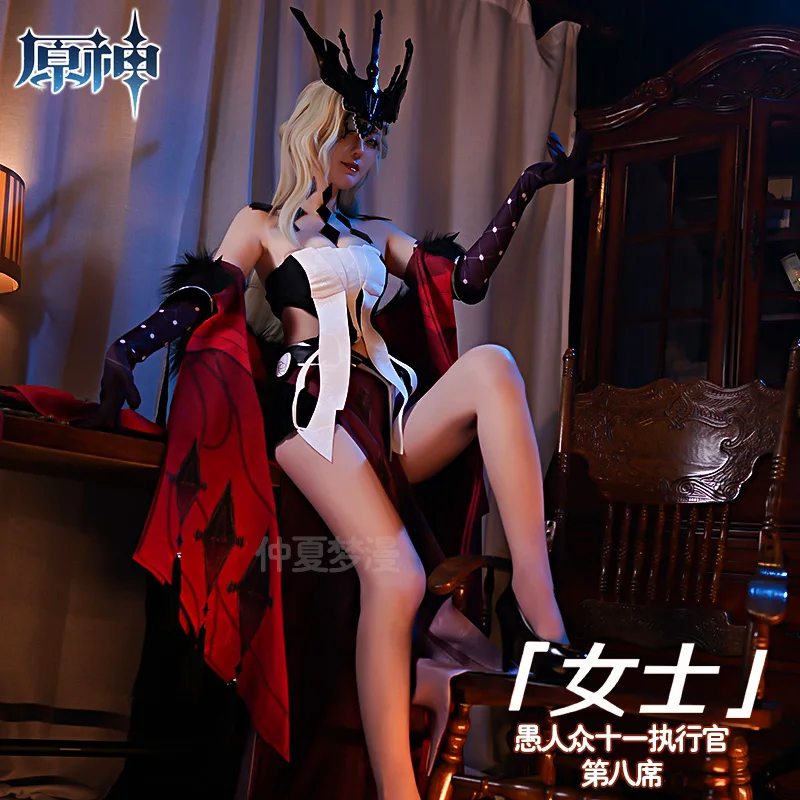 

Anime Genshin Impact NPC Game Suit Gorgeous Uniform Cosplay Costume Full Set Party Halloween Women Free Shipping 2021New.
