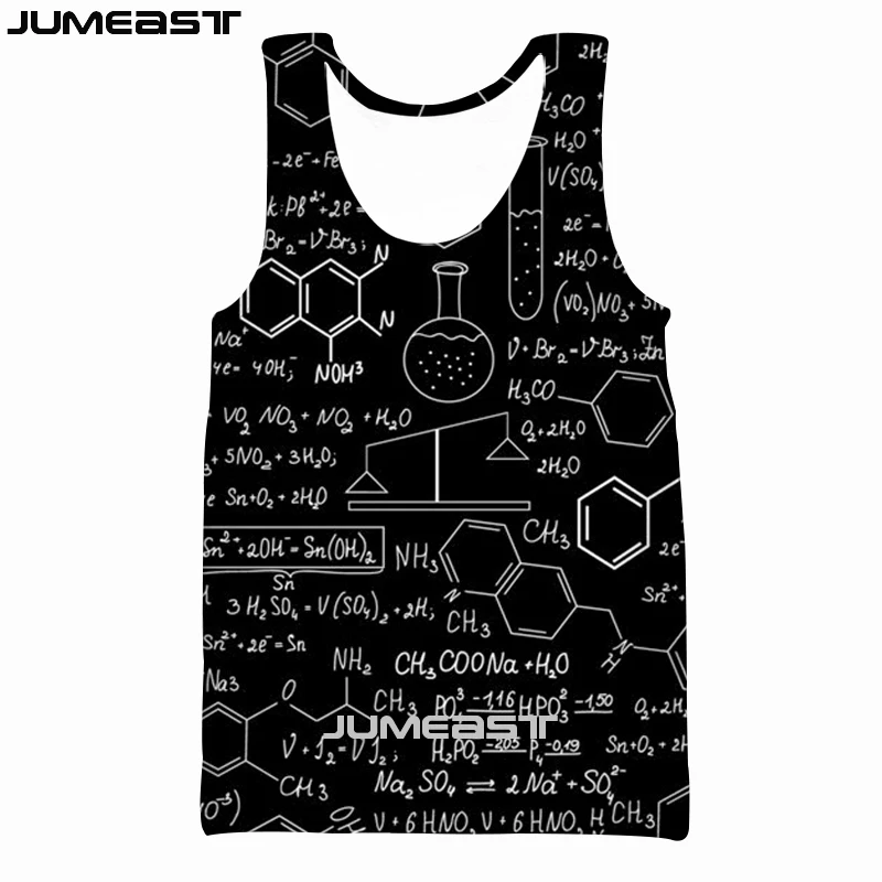 Бренд Jumeast, мужской/женский жилет с 3D принтом, математическая формула ночи, короткий рукав, модный спортивный пуловер, летние Майки, футболки