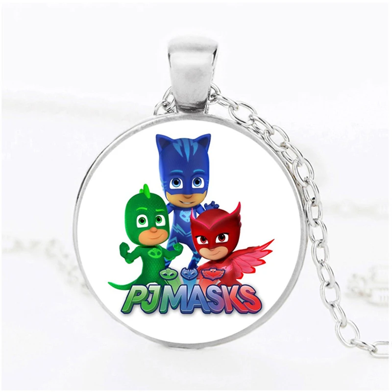 PJ Masks Costume Necklace Anime Cartoon Accessories Pendant Catboy Owlette Gekko Toys Pj Mask Juguete Time Gem Sweater Chain S63