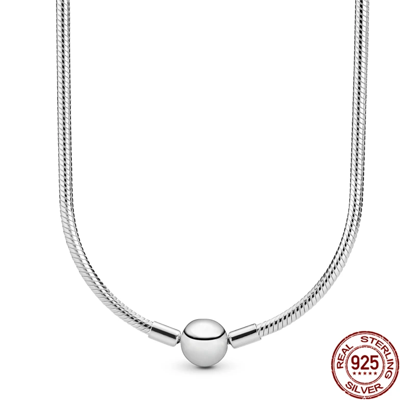 2022 New 925 Sterling Silver Moments Snake Chain Necklace Fit Original Pandora Charm Womens Party Wedding Fashion Jewelry | Украшения и