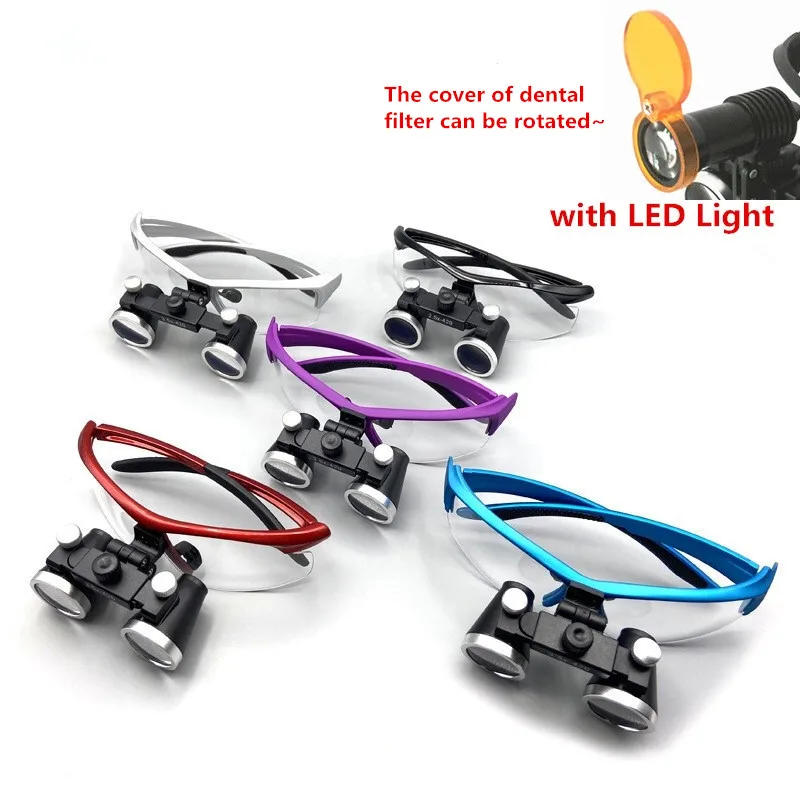 

5W Medical Headlight Dental Headlamp Filter +2.5/3.5X Magnifying Glass Medical Magnifier Surgical Dental Loupes Plastic Surgery