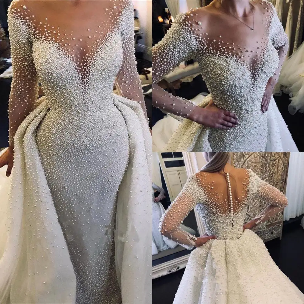 2020-Luxury-Full-Pearl-Beads-Mermaid-African-Wedding-Dresses-With-Detachable-Train-Long-Sleeves-Saudi-Arabic