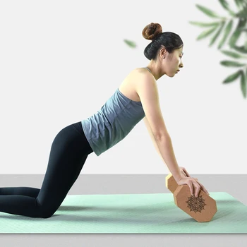 

Cork Yoga Block Textured Fitness Blocks Brick Pilates Training Gym Exercise Prop Auxiliary Tool Yoga Fitness Accessories