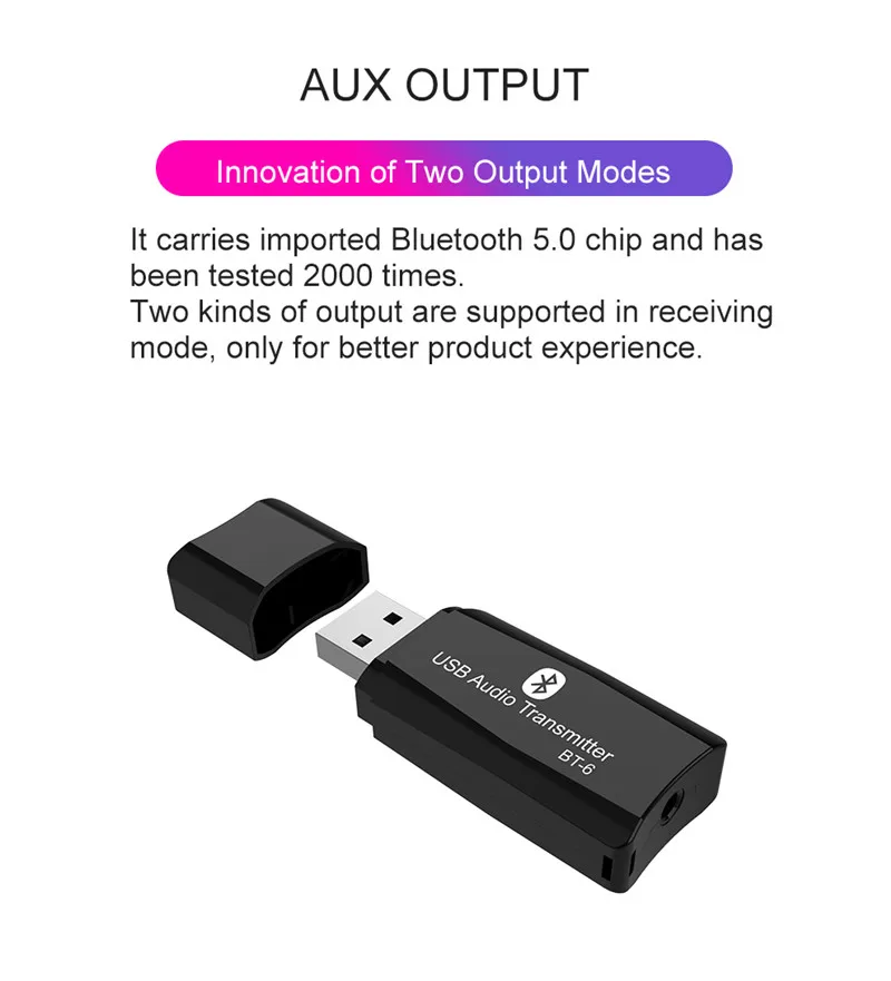 Likike Bluetooth 5,0 аудио приемник передатчик мини стерео Bluetooth AUX RCA USB 3,5 мм разъем для ТВ ПК автомобильный комплект беспроводной адаптер