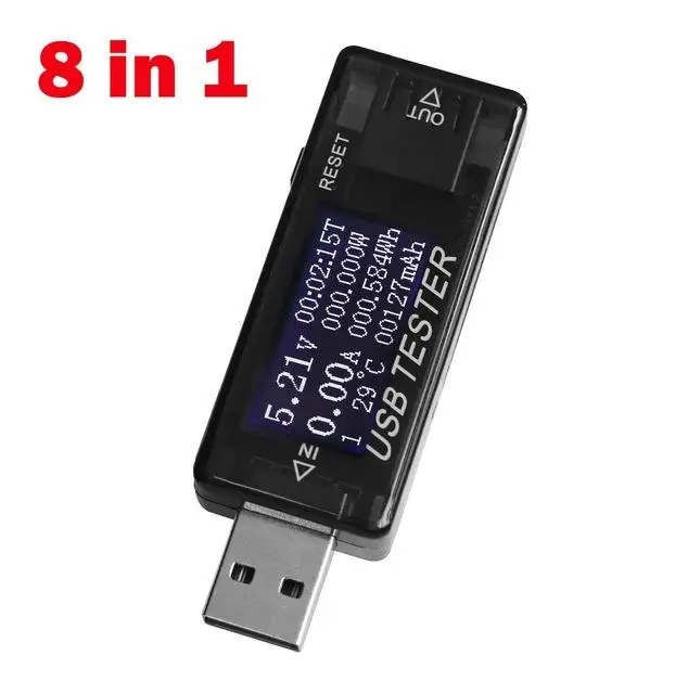 8 in 1 blue 8 в 1 ЖК-дисплей QC 2,0 3,0 USB напряжение тока измерительный вольтметр амперметра зарядное устройство тестер емкости Измеритель Банк мощности - Цвет: 8 in 1 blue