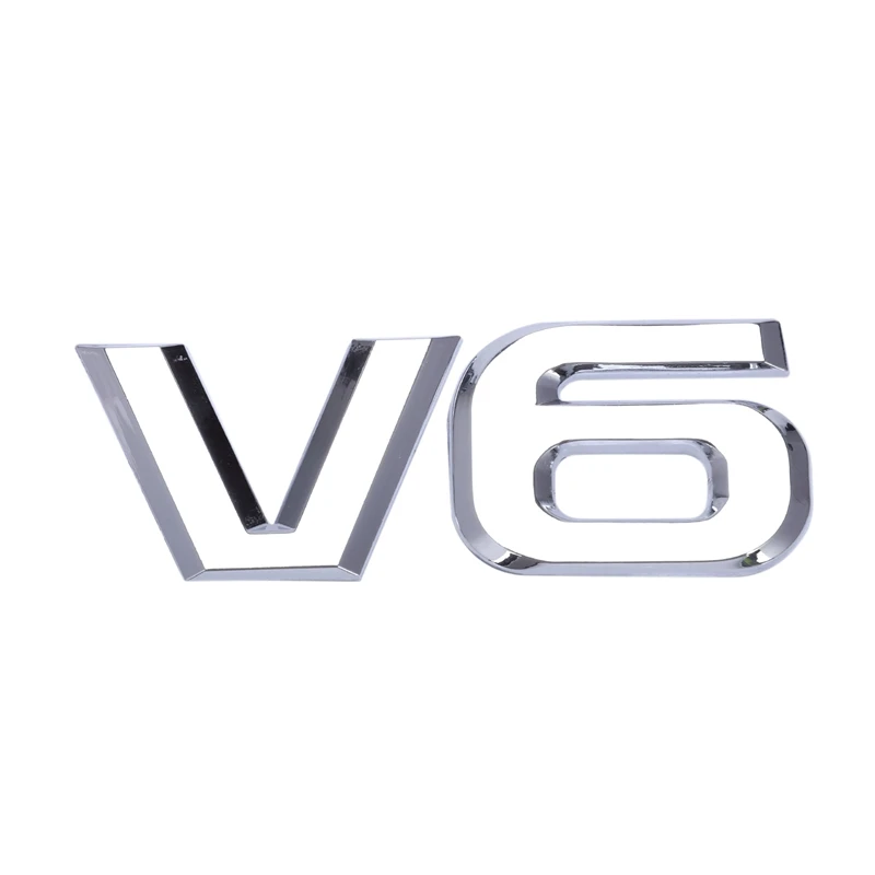 Серебристый металлический V6 наклейка автомобильный значок/эмблема | Автомобили