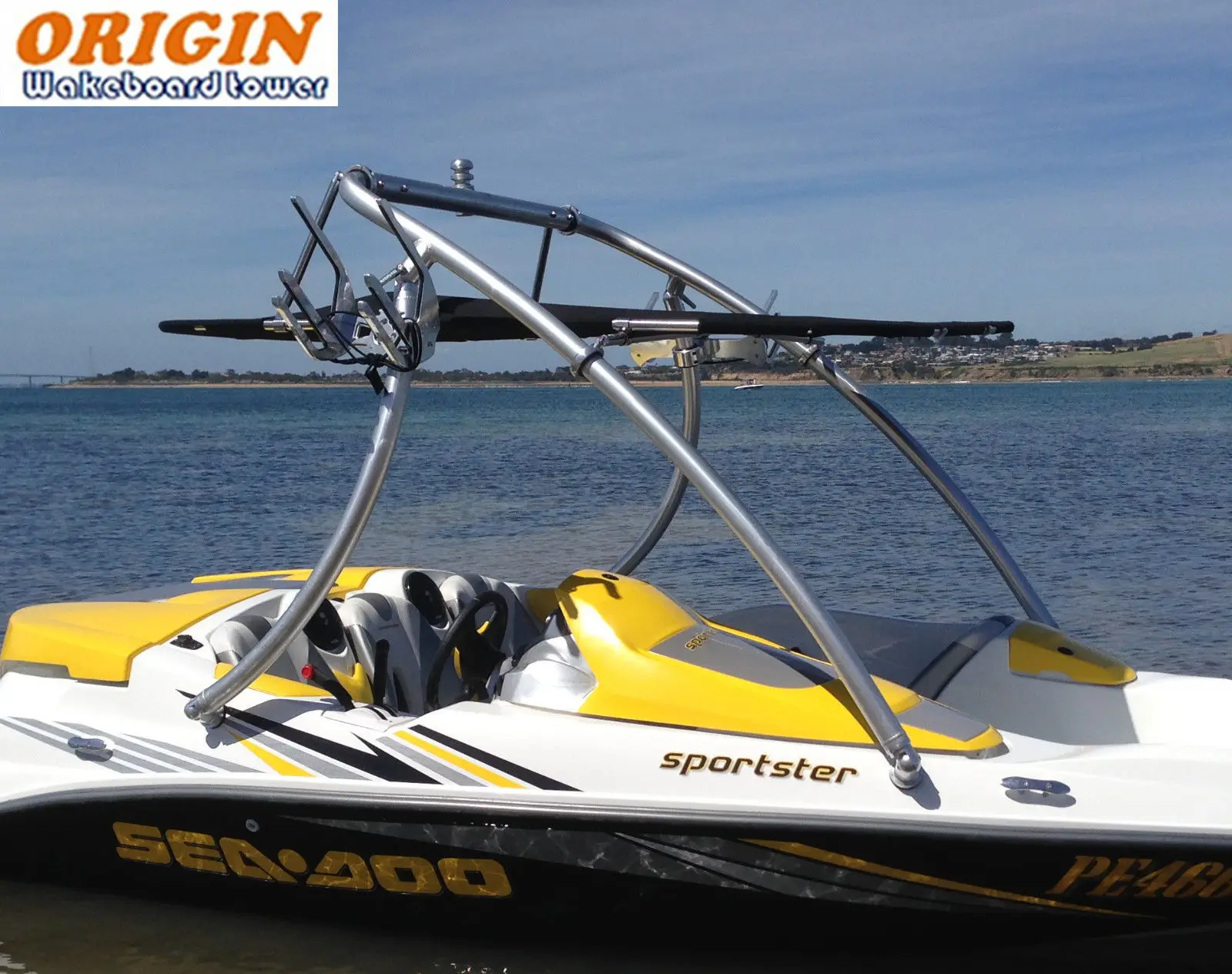 Wakeboard Tower Origin Advancer Wakeboard Tower 2.25 " Tube Polished Aluminum Boat Tower
